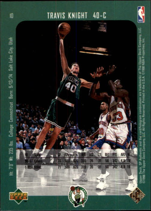 1997-98 SP Authentic #10 Travis Knight back image