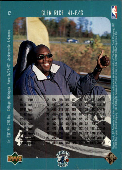 1997-98 SP Authentic #12 Glen Rice back image