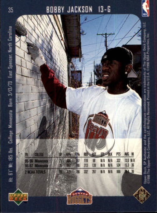 1997-98 SP Authentic #35 Bobby Jackson RC back image