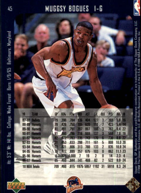 1997-98 SP Authentic #45 Muggsy Bogues back image