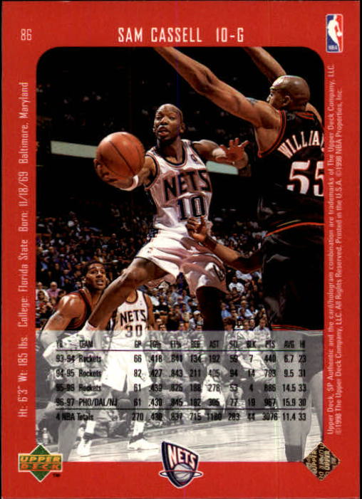 1997-98 SP Authentic #86 Sam Cassell back image