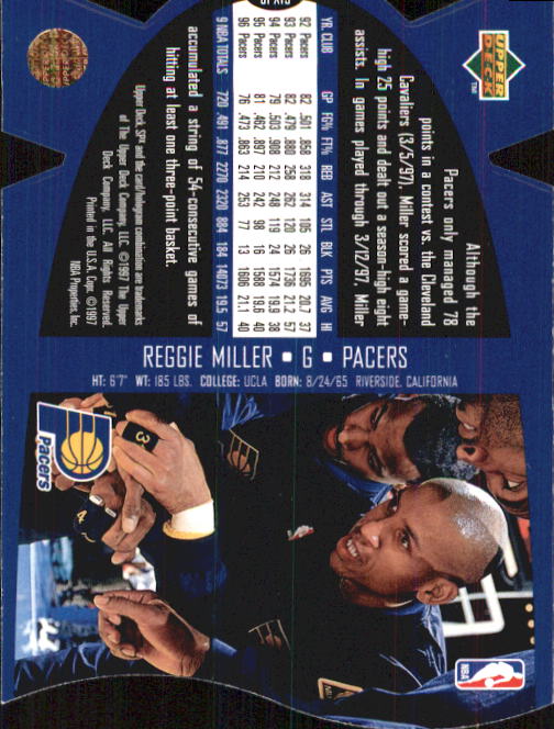 1997-98 SPx #19 Reggie Miller back image