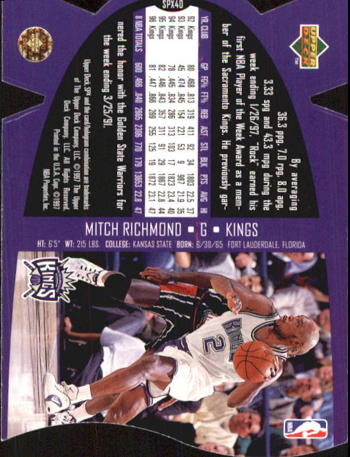 1997-98 SPx #36 Mitch Richmond back image