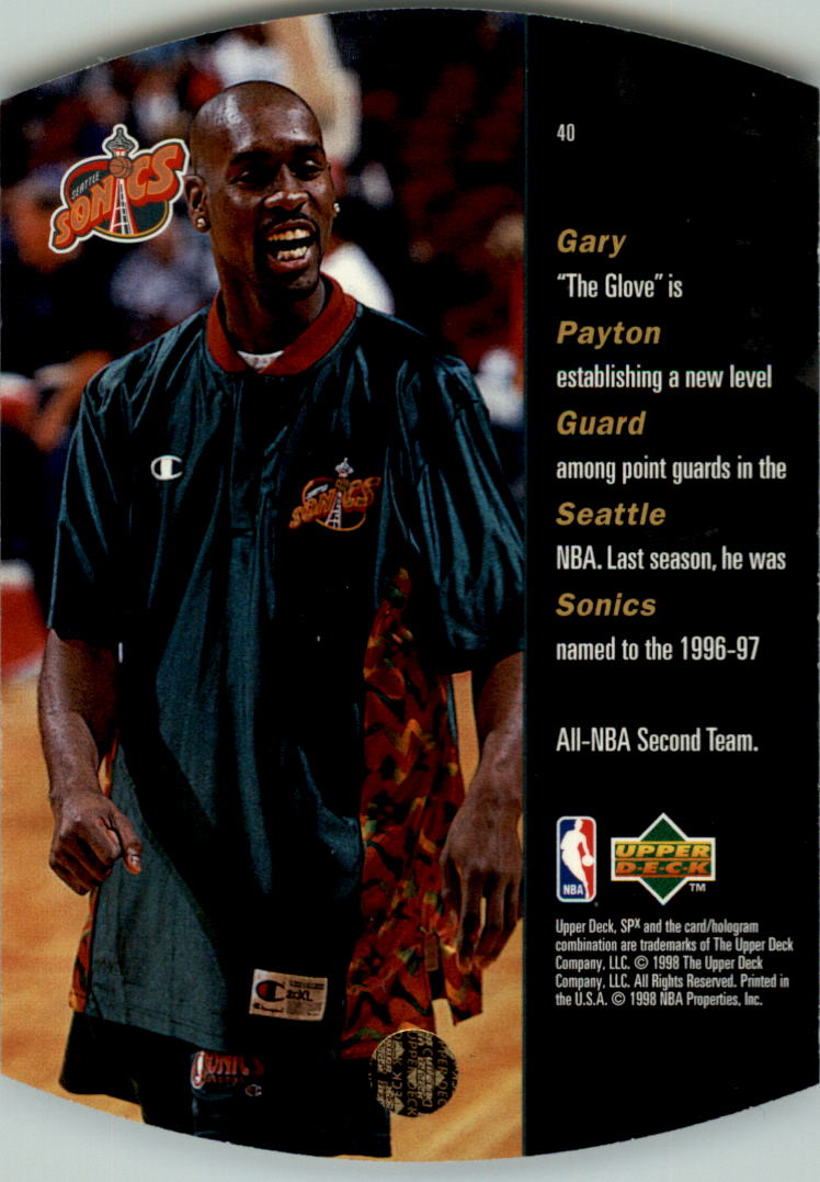 1997-98 SPx #40 Gary Payton back image