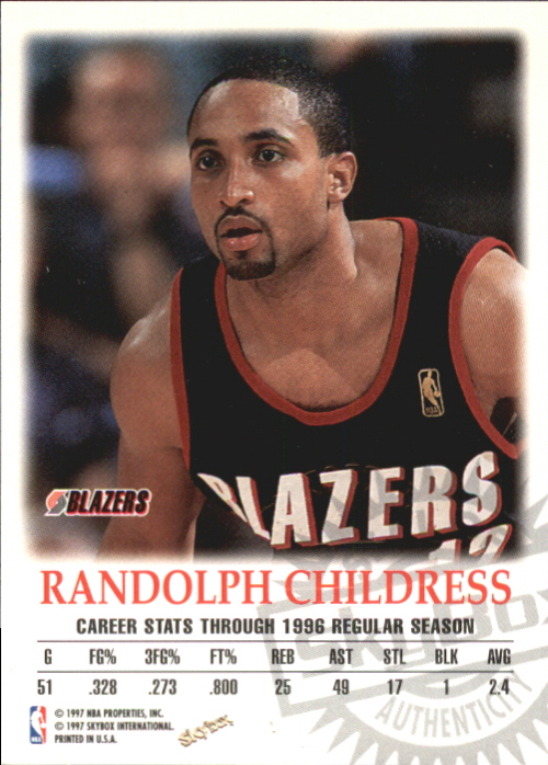 1997-98 SkyBox Premium Autographics #24 Randolph Childress back image