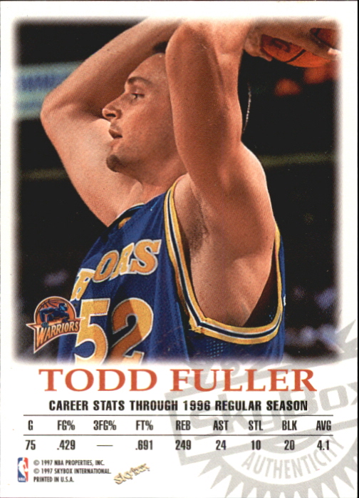 1997-98 SkyBox Premium Autographics #40 Todd Fuller back image
