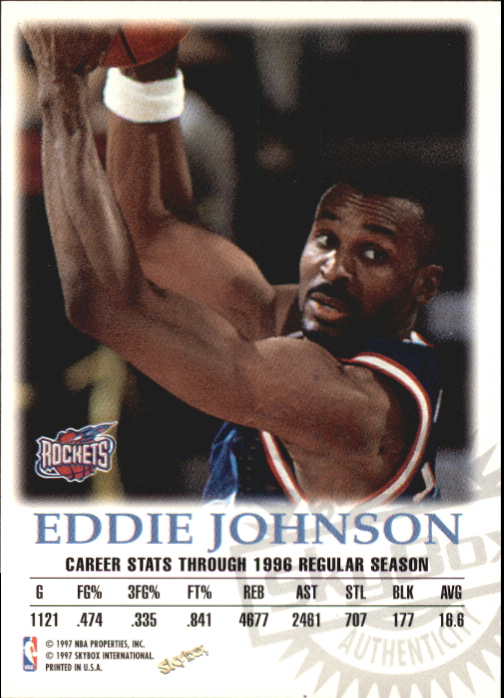 1997-98 SkyBox Premium Autographics #56 Eddie Johnson back image