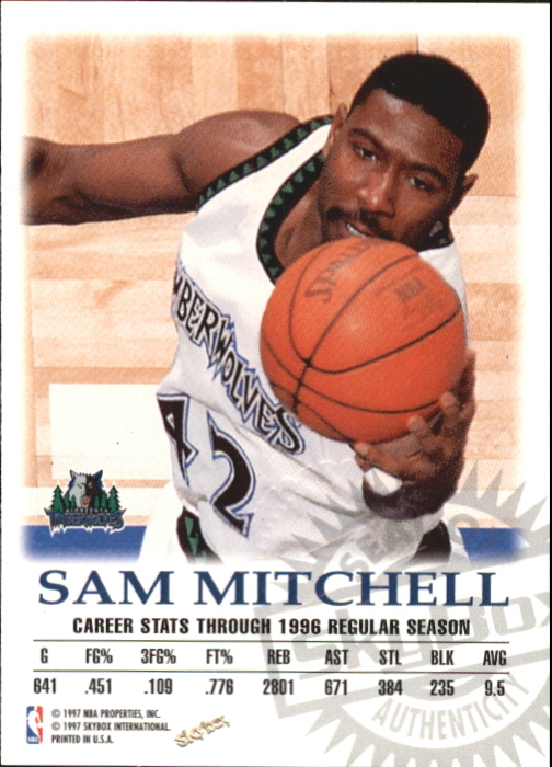 1997-98 SkyBox Premium Autographics #75 Sam Mitchell back image