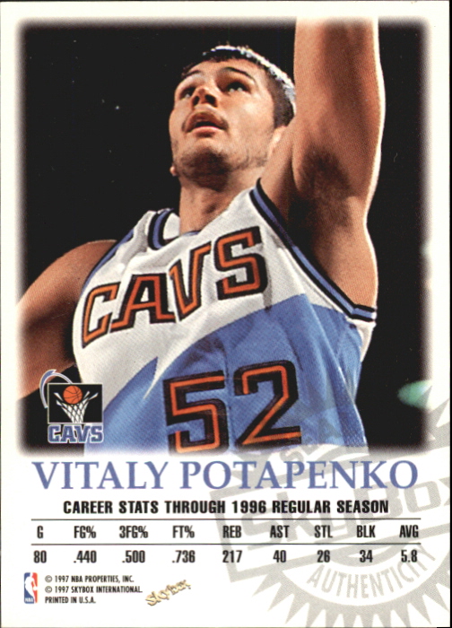 1997-98 SkyBox Premium Autographics #86 Vitaly Potapenko back image
