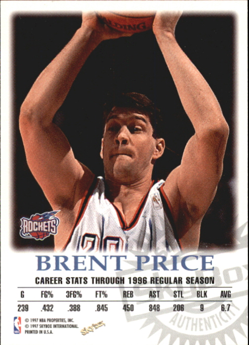 1997-98 SkyBox Premium Autographics #87 Brent Price back image
