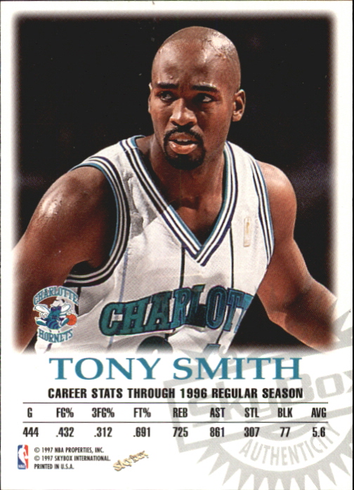 1997-98 SkyBox Premium Autographics #95 Tony Smith back image