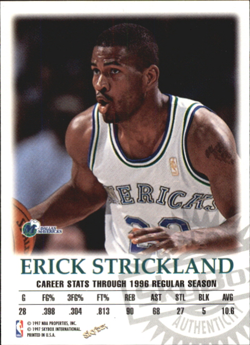 1997-98 SkyBox Premium Autographics #101 Erick Strickland back image