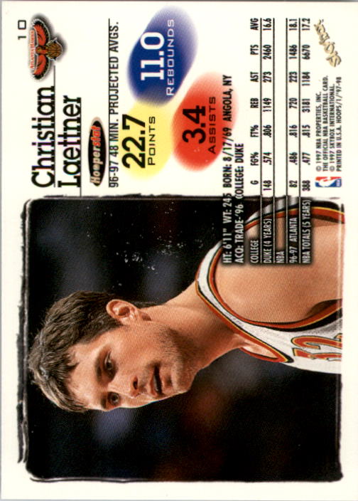 1997-98 Hoops #10 Christian Laettner back image