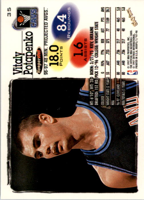 1997-98 Hoops #35 Vitaly Potapenko back image