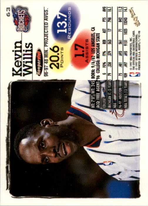 1997-98 Hoops #63 Kevin Willis back image