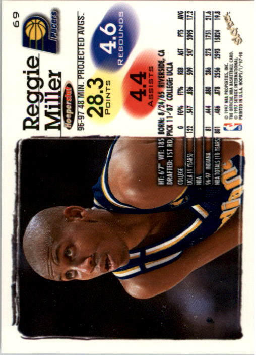 1997-98 Hoops #69 Reggie Miller back image