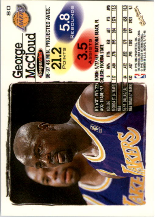 1997-98 Hoops #80 George McCloud back image
