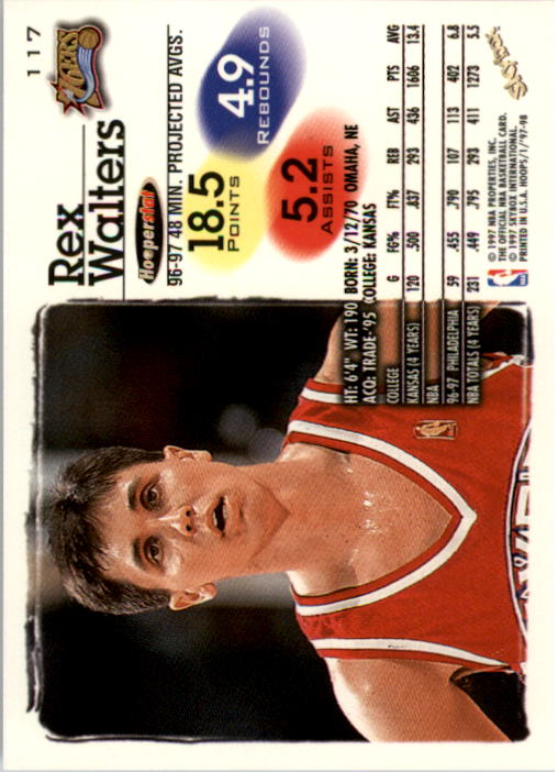 1997-98 Hoops #117 Rex Walters back image