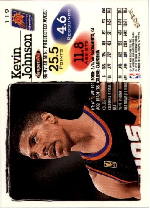 1997-98 Hoops #119 Kevin Johnson back image