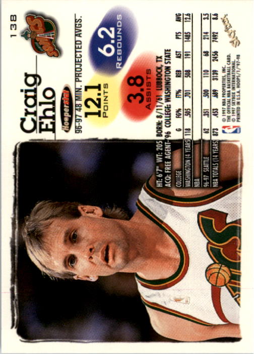 1997-98 Hoops #138 Craig Ehlo back image