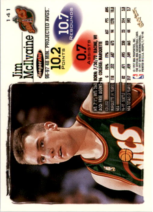 1997-98 Hoops #141 Jim McIlvaine back image