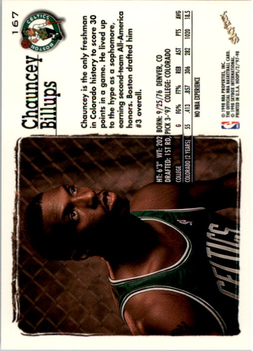 1997-98 Hoops #167 Chauncey Billups RC back image