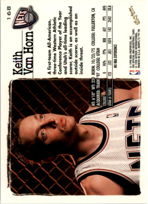 1997-98 Hoops #168 Keith Van Horn RC back image
