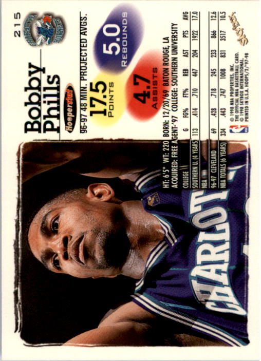 1997-98 Hoops #215 Bobby Phills back image