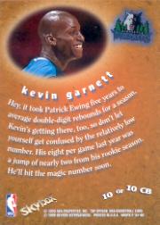 1997-98 Hoops Chairman of the Boards #CB10 Kevin Garnett back image