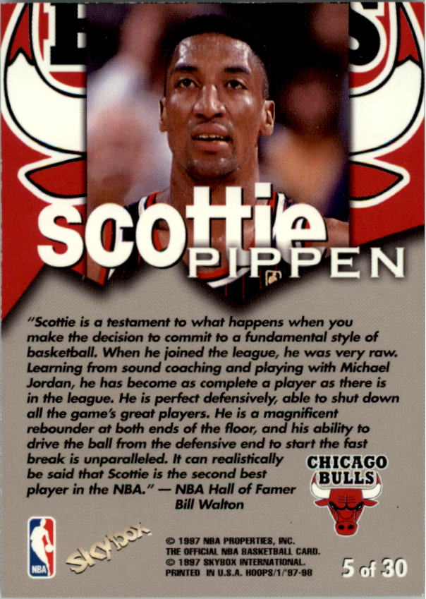 1997-98 Hoops Talkin' Hoops #5 Scottie Pippen back image