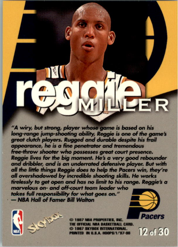 1997-98 Hoops Talkin' Hoops #12 Reggie Miller back image