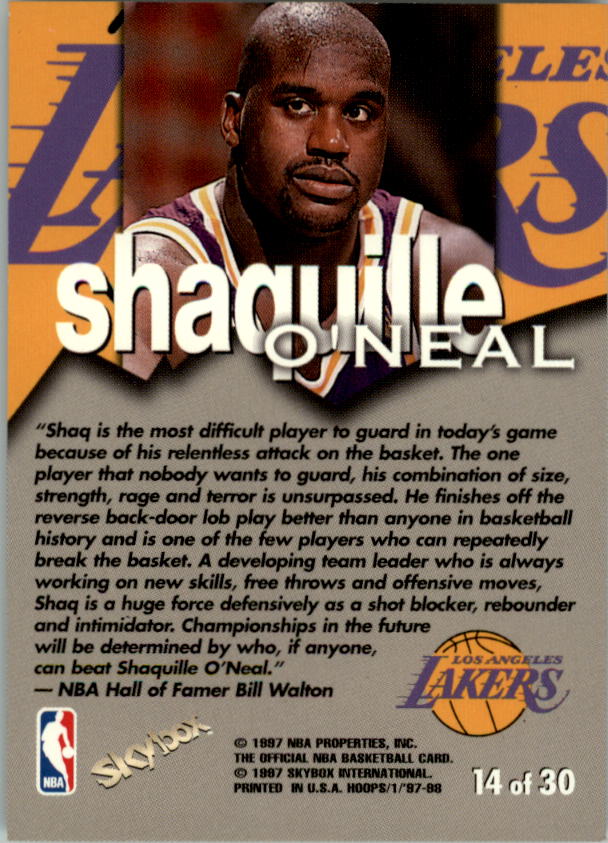 1997-98 Hoops Talkin' Hoops #14 Shaquille O'Neal back image