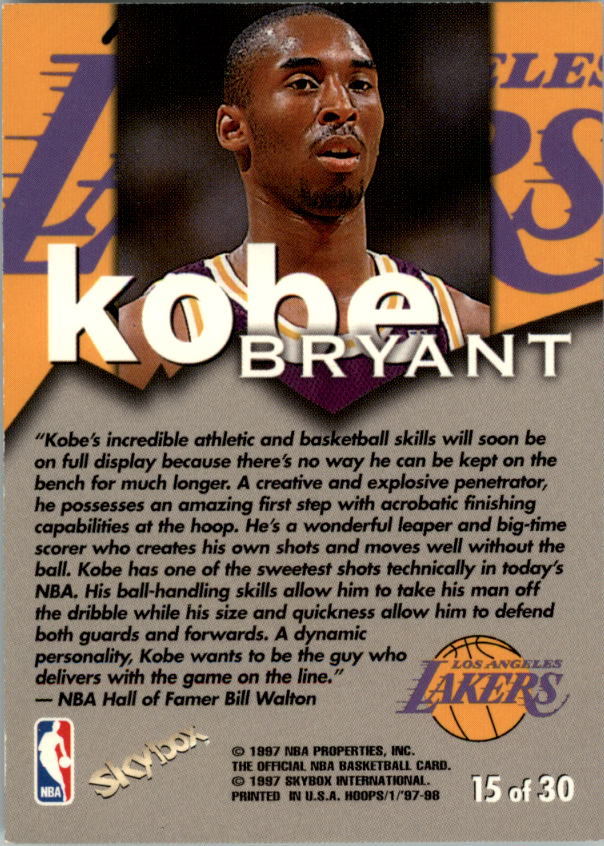 1997-98 Hoops Talkin' Hoops #15 Kobe Bryant back image