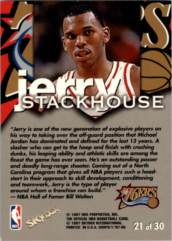 1997-98 Hoops Talkin' Hoops #21 Jerry Stackhouse back image