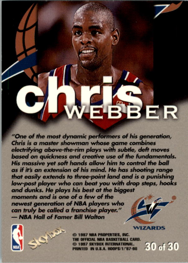1997-98 Hoops Talkin' Hoops #30 Chris Webber back image