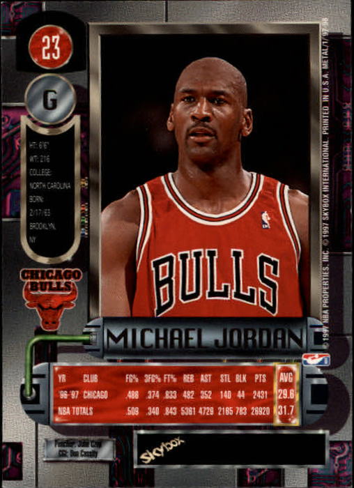 1998 metal universe michael jordan