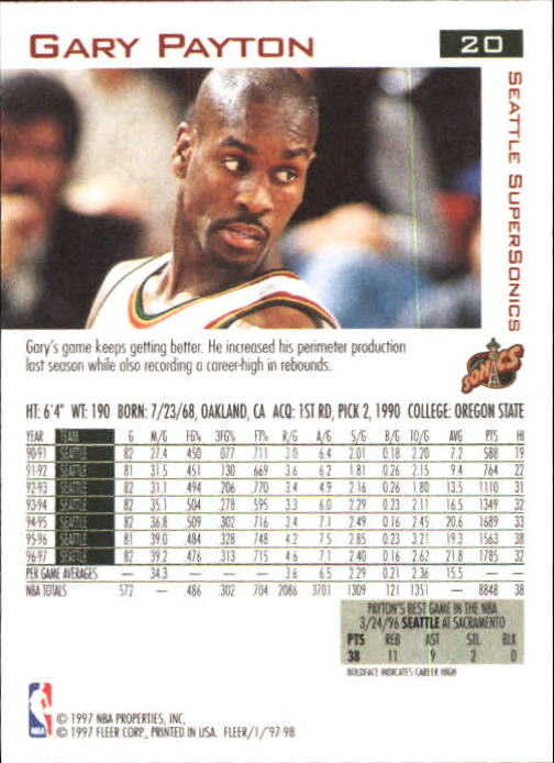 Gary Payton cards (1991-2022) Sonics Heat Lakers Bucks - You Choose - Picture 92 of 258