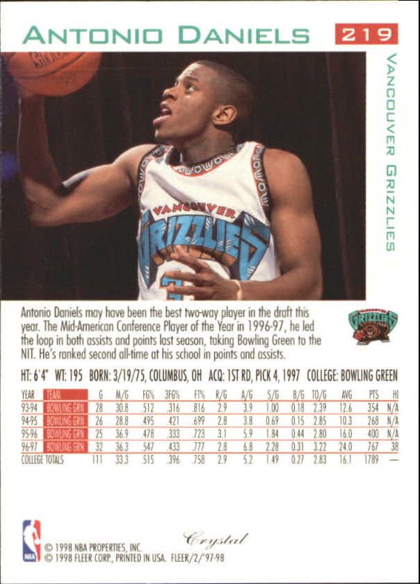 1997-98 Fleer Basketball Crystal Collection Parallel Singles - You Choose - Picture 195 of 334