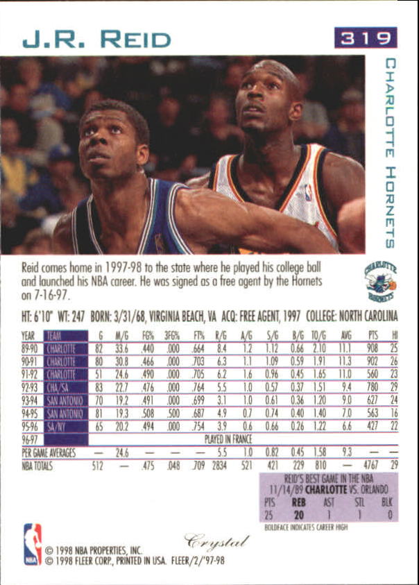 1997-98 Fleer Basketball Crystal Collection Parallel Singles - You Choose - Picture 304 of 334