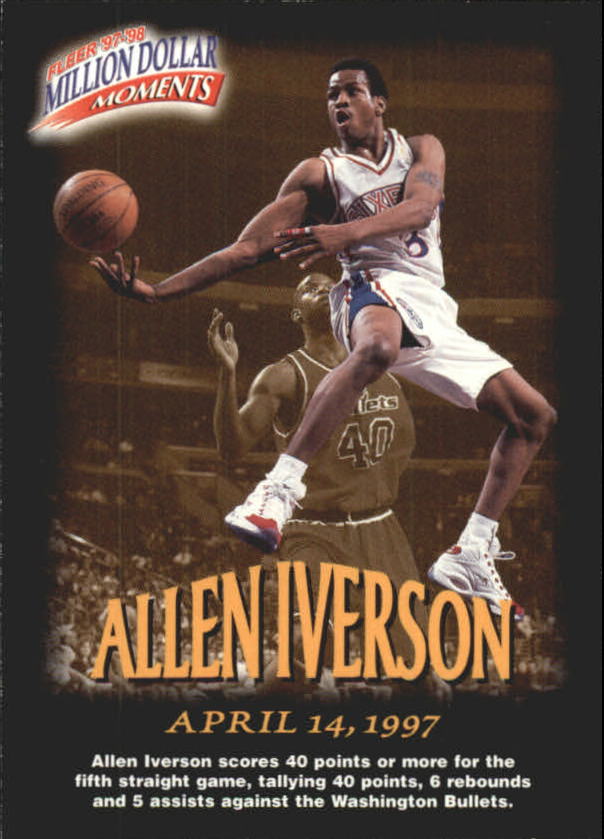 高評価得価Allen Iverson 1997-98 Fleer Thrill Seekers SP Insert #6 76ers HOF The Answer アイバーソン シクサーズ NBA その他