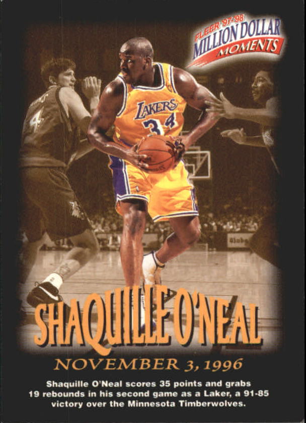 1997-98 Fleer Million Dollar Moments #19 Shaquille O'Neal