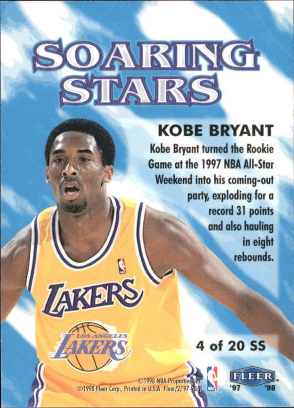 1997-98 Fleer Soaring Stars #4 Kobe Bryant back image