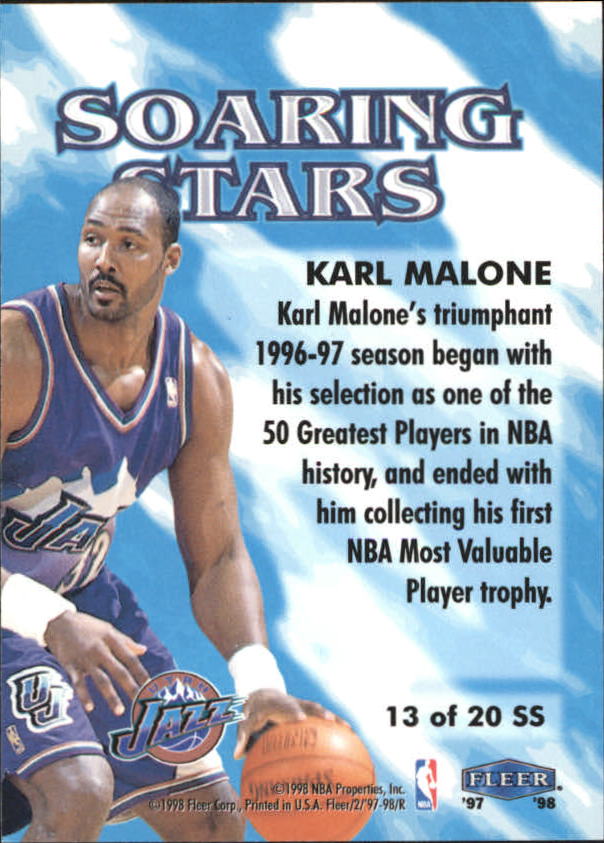 1997-98 Fleer Soaring Stars #13 Karl Malone back image