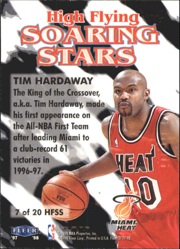 1997-98 Fleer High Flying Soaring Stars #7 Tim Hardaway back image
