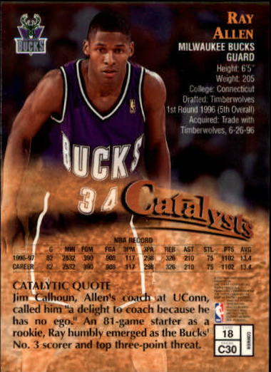 1997-98 Finest #18 Ray Allen B back image