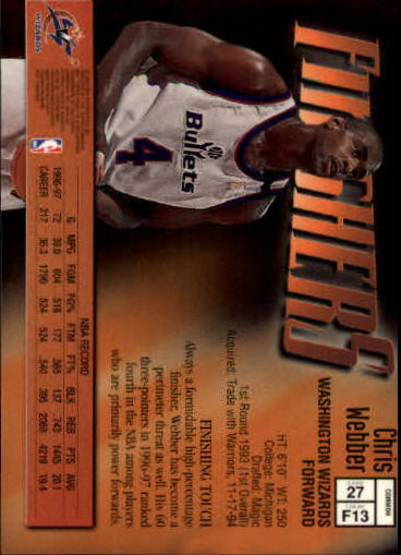 1997-98 Finest #27 Chris Webber B back image