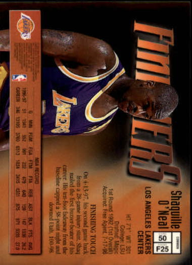 1997-98 Finest #50 Shaquille O'Neal B back image