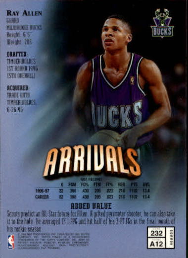1997-98 Finest #232 Ray Allen B back image