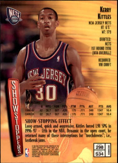 1997-98 Finest #298 Kerry Kittles S back image