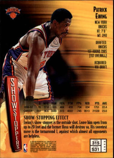 1997-98 Finest Basketball Card Pick (Base) 102-315 - Picture 361 of 361